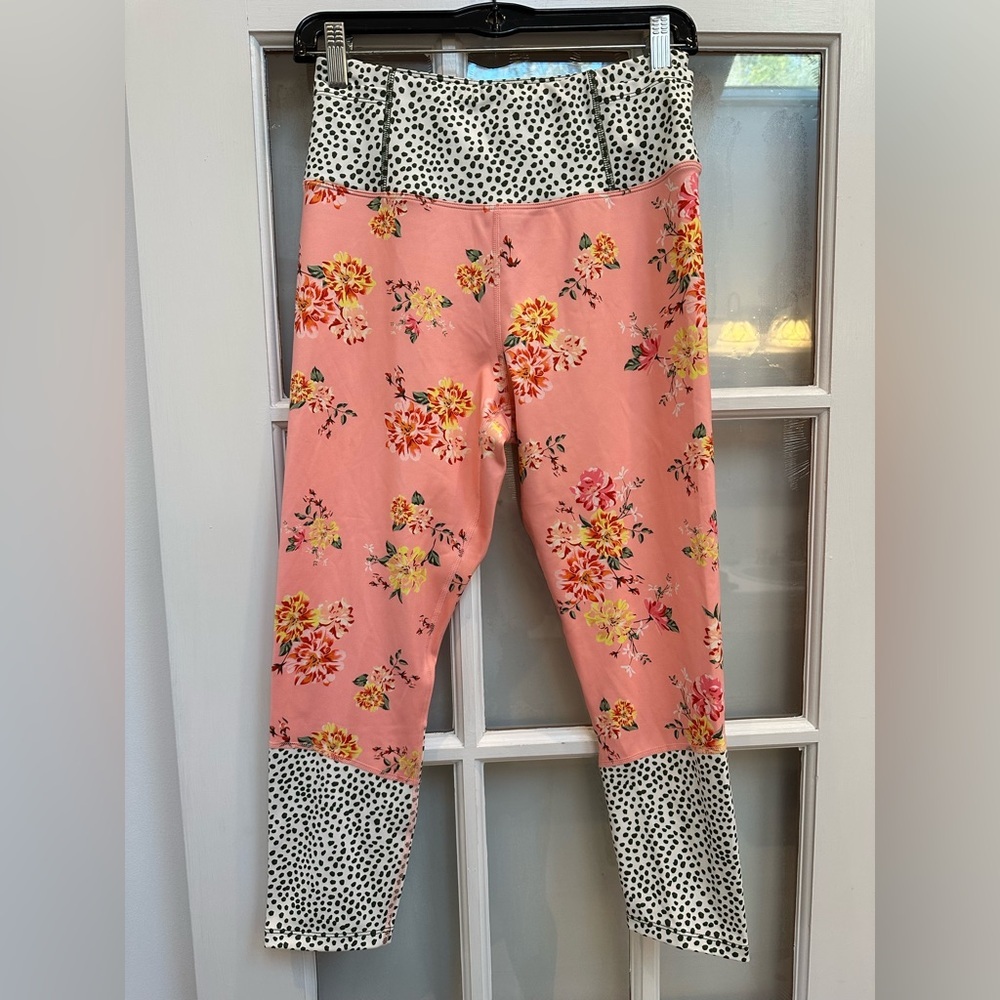 Nanette Lepore Play Garden Floral Polka Dot Active Compression Leggings Size M